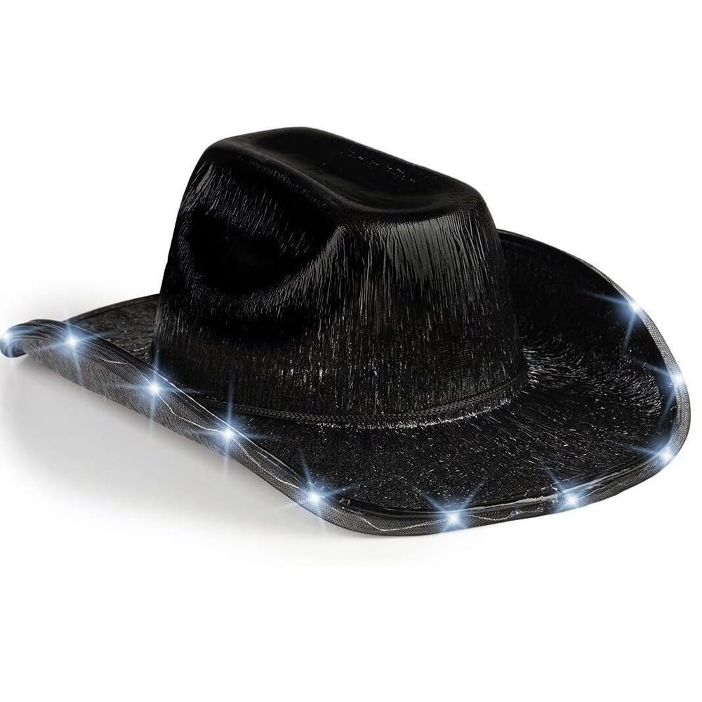3546 Unisex Cowboy Hat Light Up Flashing Led Brim Fun For Wedding